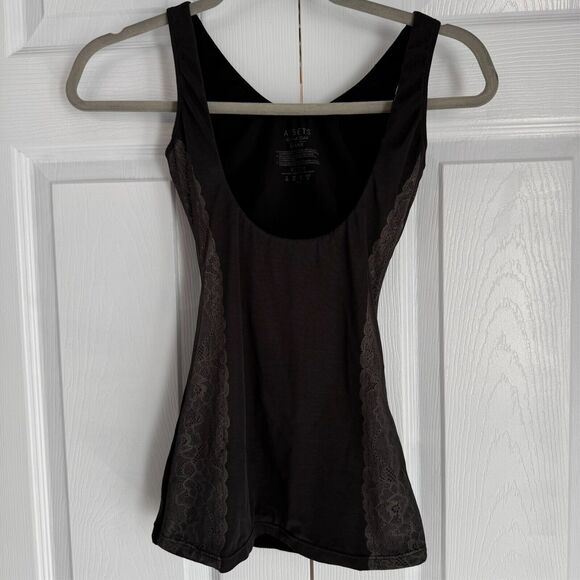 Assets Spanx Tank Top Womens Small Black Cami - Picture 1 of 5